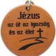 Kulcstartó, fa, kerek (Jézus az út)