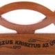 Asztali dísz, fa, hal (Jézus Krisztus az Úr)
