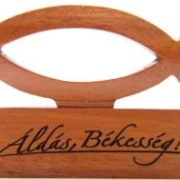 Asztali dísz, fa, hal (Áldás, Békesség)