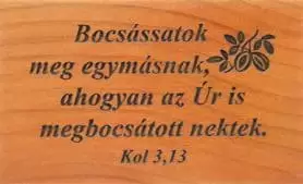 Hűtőmágnes, fa, szögletes (Bocsássatok)