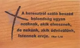 Hűtőmágnes, fa, szögletes (A keresztről)