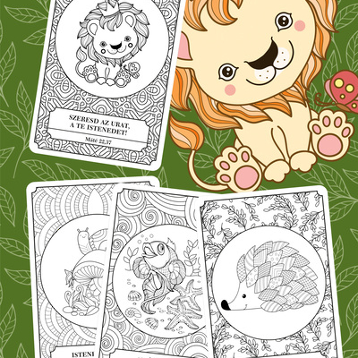 Állatos színezős kártyák